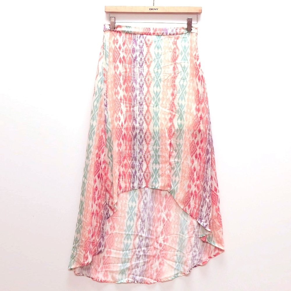 Forever 21 Tribal Print Hi-Low Skirt, Sz M